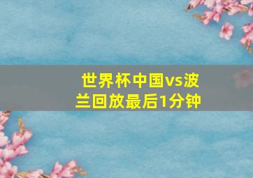 世界杯中国vs波兰回放最后1分钟