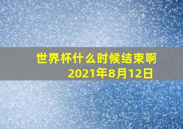 世界杯什么时候结束啊2021年8月12日