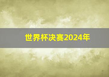 世界杯决赛2024年