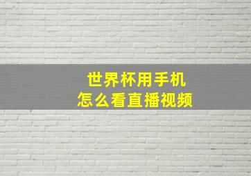 世界杯用手机怎么看直播视频