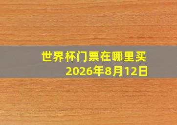 世界杯门票在哪里买2026年8月12日