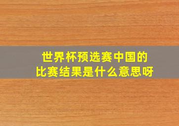 世界杯预选赛中国的比赛结果是什么意思呀