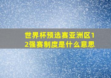 世界杯预选赛亚洲区12强赛制度是什么意思