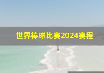 世界棒球比赛2024赛程