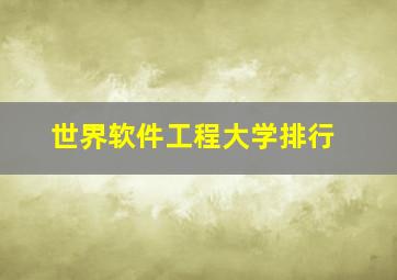 世界软件工程大学排行