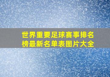 世界重要足球赛事排名榜最新名单表图片大全