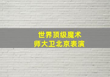 世界顶级魔术师大卫北京表演