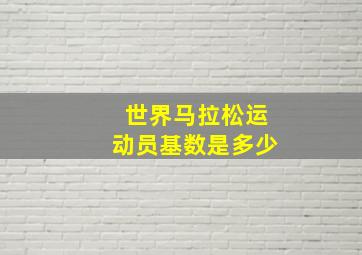 世界马拉松运动员基数是多少