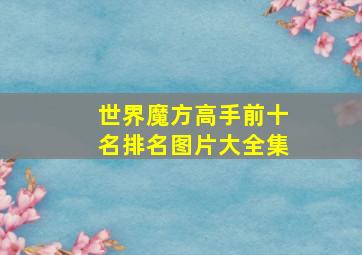 世界魔方高手前十名排名图片大全集