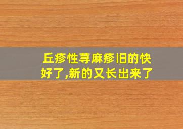 丘疹性荨麻疹旧的快好了,新的又长出来了