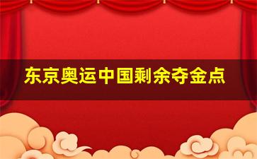 东京奥运中国剩余夺金点