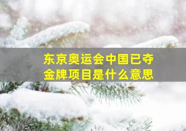 东京奥运会中国已夺金牌项目是什么意思