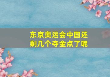 东京奥运会中国还剩几个夺金点了呢