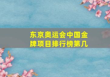 东京奥运会中国金牌项目排行榜第几