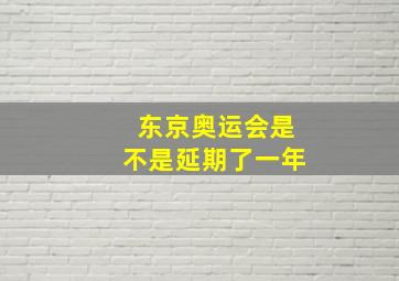 东京奥运会是不是延期了一年