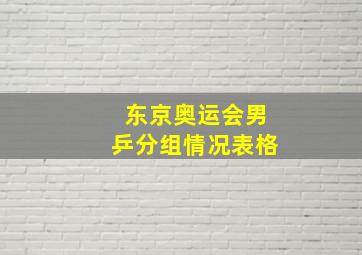 东京奥运会男乒分组情况表格