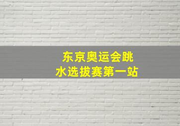 东京奥运会跳水选拔赛第一站