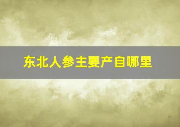 东北人参主要产自哪里