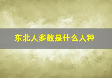 东北人多数是什么人种