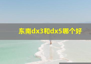 东南dx3和dx5哪个好