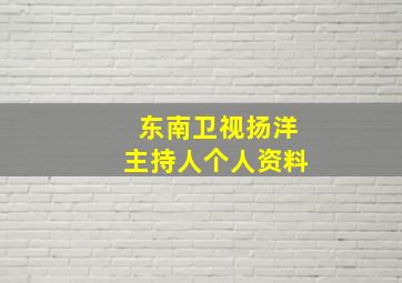 东南卫视扬洋主持人个人资料