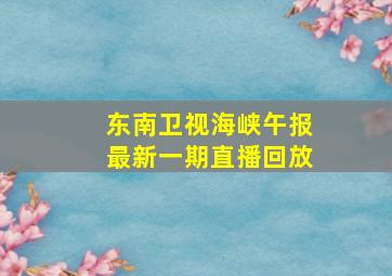 东南卫视海峡午报最新一期直播回放