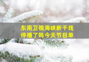 东南卫视海峡新干线停播了吗今天节目单