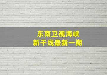 东南卫视海峡新干线最新一期