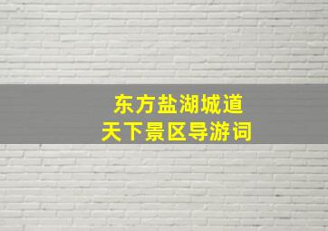 东方盐湖城道天下景区导游词