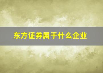 东方证券属于什么企业