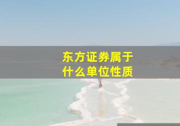 东方证券属于什么单位性质