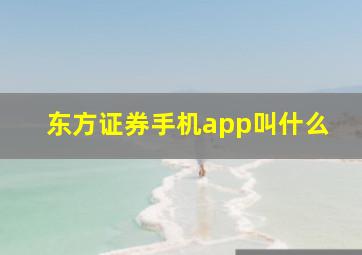 东方证券手机app叫什么