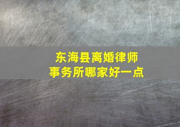 东海县离婚律师事务所哪家好一点