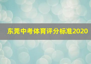 东莞中考体育评分标准2020