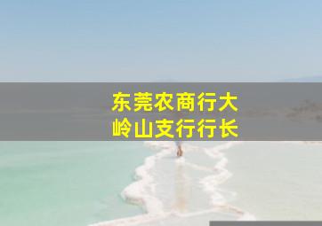 东莞农商行大岭山支行行长