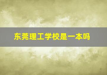 东莞理工学校是一本吗