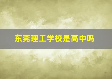 东莞理工学校是高中吗