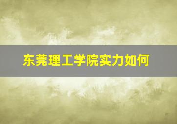 东莞理工学院实力如何