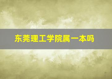 东莞理工学院属一本吗