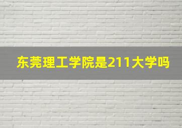 东莞理工学院是211大学吗