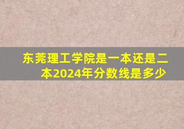 东莞理工学院是一本还是二本2024年分数线是多少