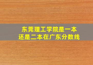 东莞理工学院是一本还是二本在广东分数线