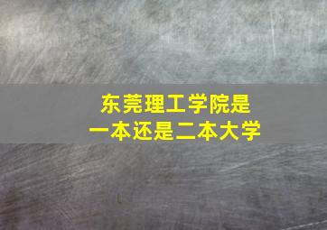 东莞理工学院是一本还是二本大学