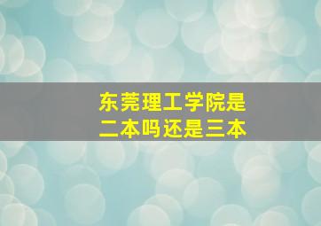 东莞理工学院是二本吗还是三本