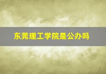 东莞理工学院是公办吗