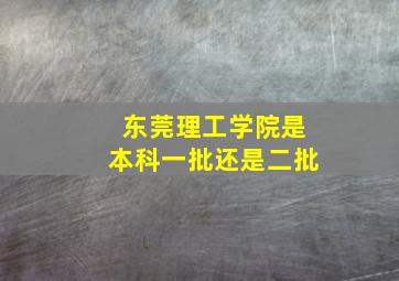 东莞理工学院是本科一批还是二批