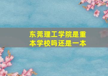 东莞理工学院是重本学校吗还是一本