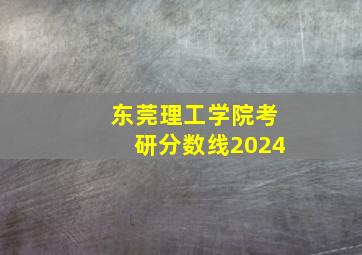 东莞理工学院考研分数线2024