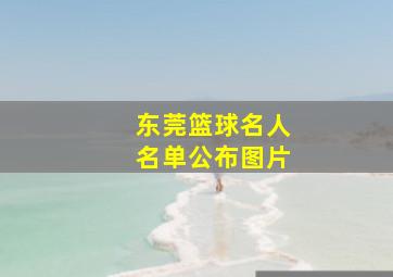 东莞篮球名人名单公布图片