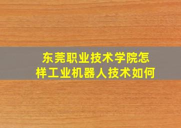 东莞职业技术学院怎样工业机器人技术如何